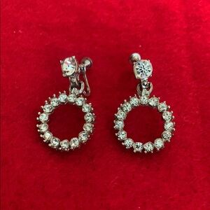 Elegant Silver Crystal Hoop Earrings